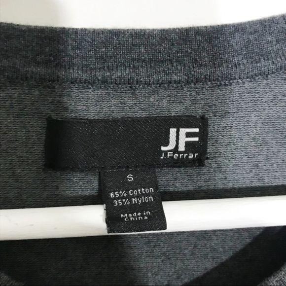 JF J.Ferrar Dark Gray Thin Knit V-Neck Sweater S - Picture 3 of 8